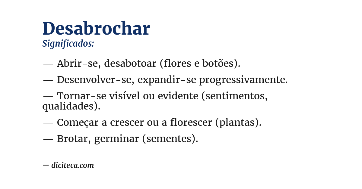 Significado de desabrochar