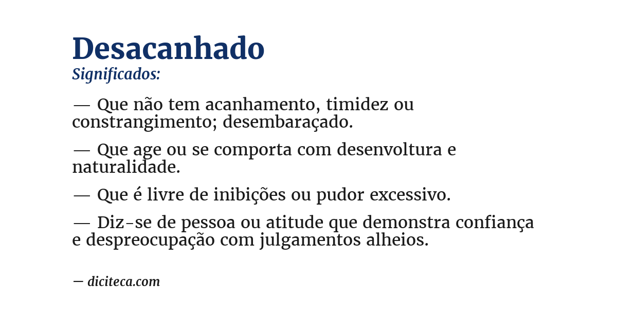 Significado de desacanhado