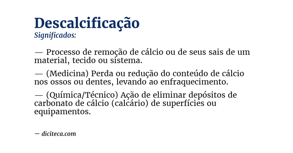 Significado de descalcificação