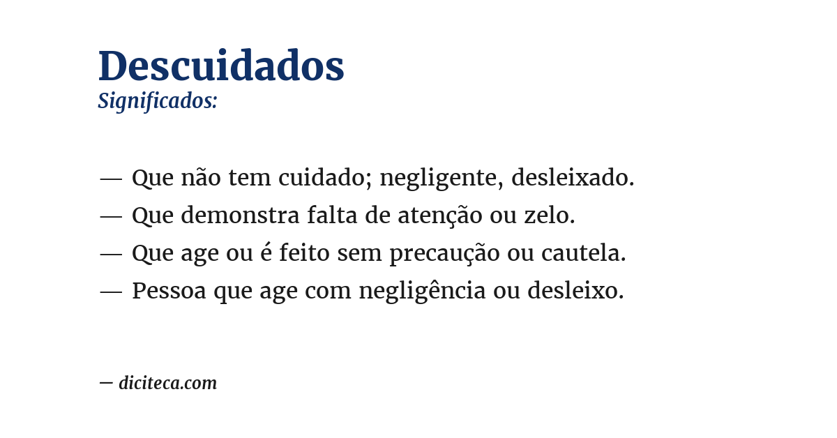 Significado de descuidados