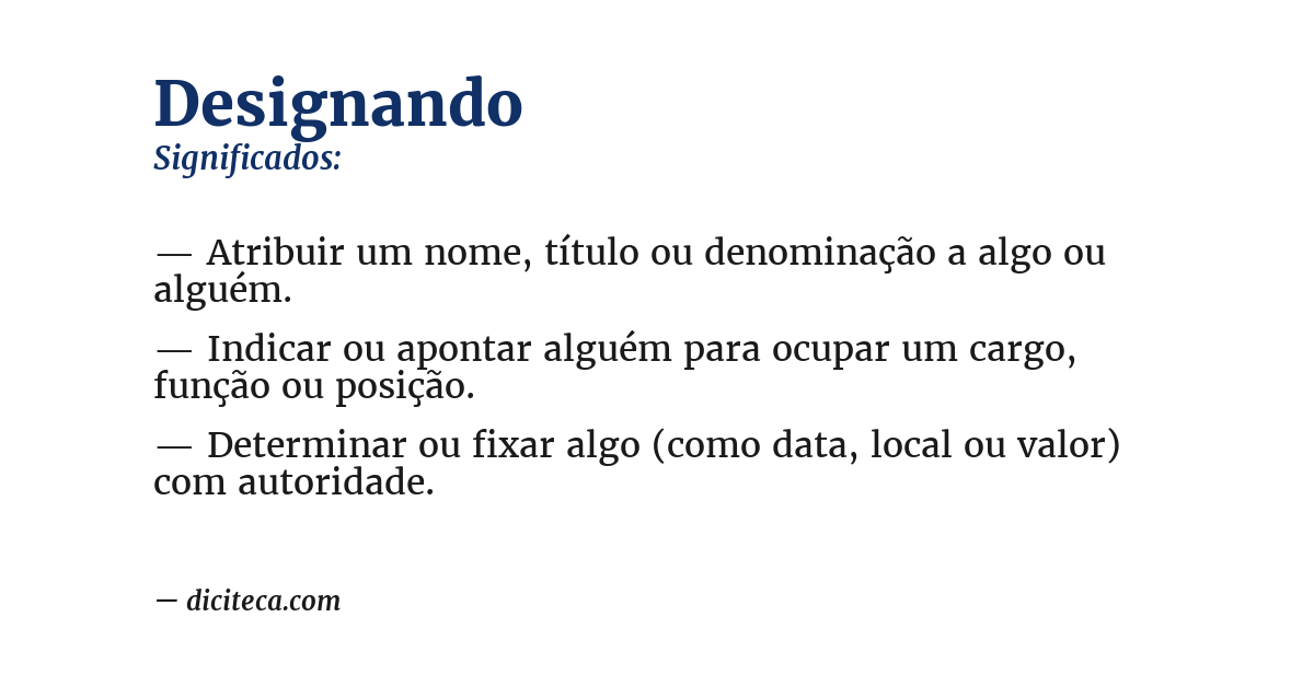Significado de designando