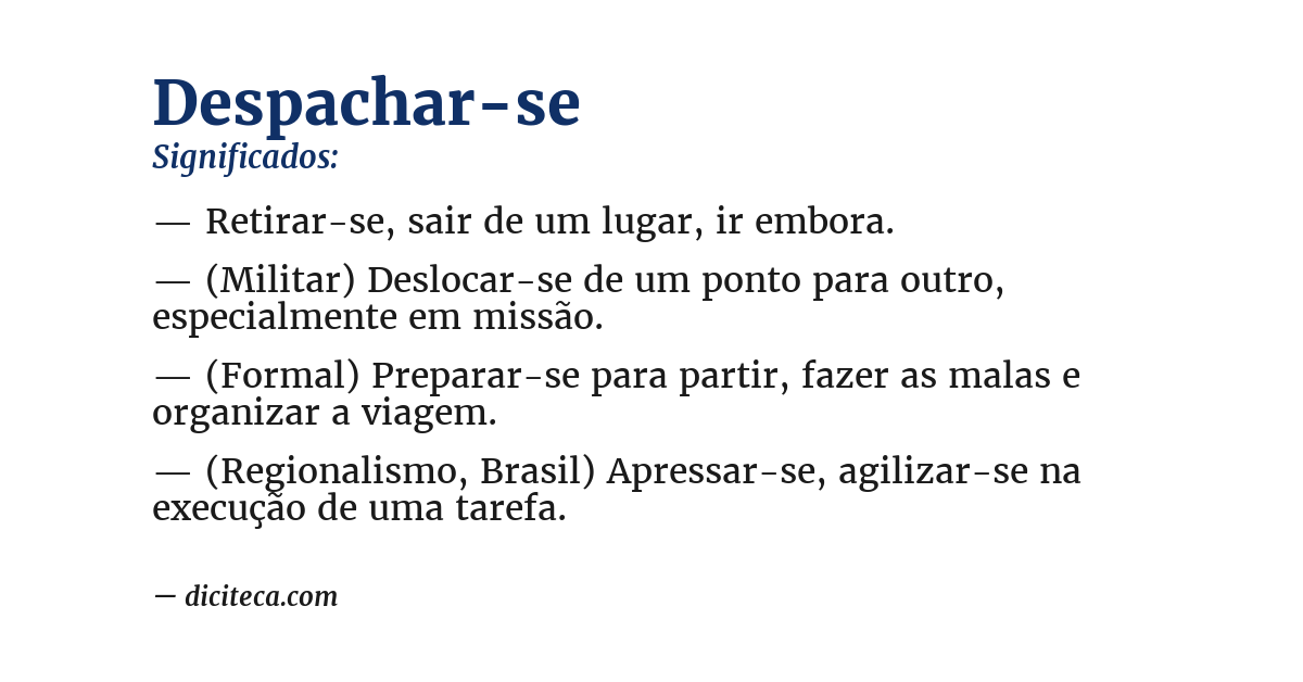 Significado de despachar-se