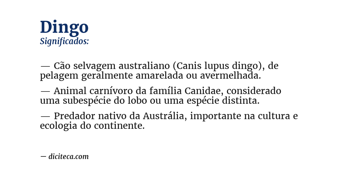 Significado de dingo
