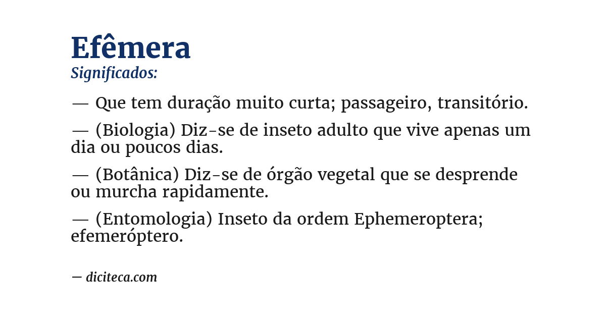 Significado de efêmera