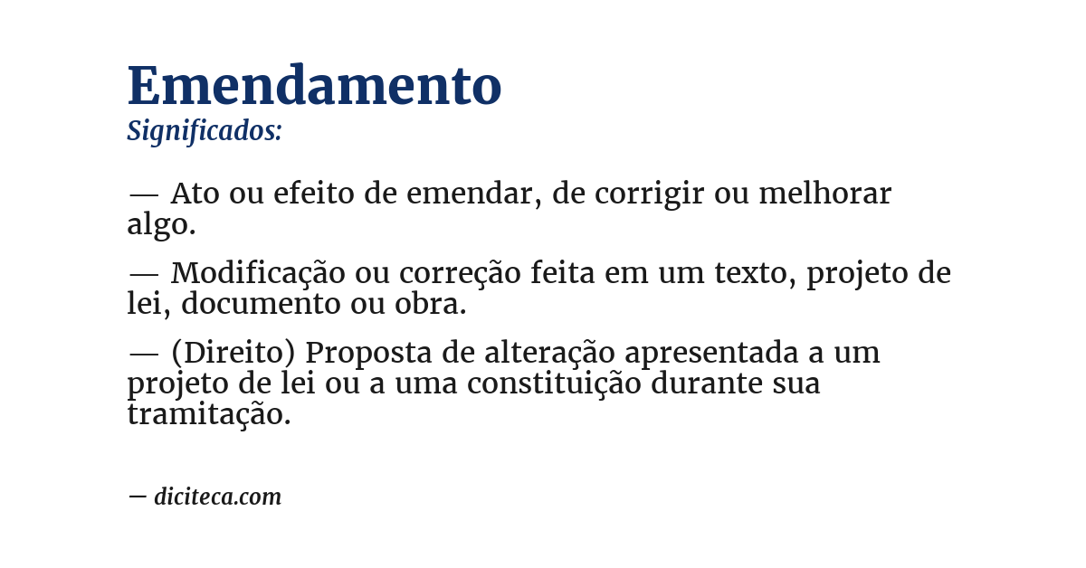 Significado de emendamento