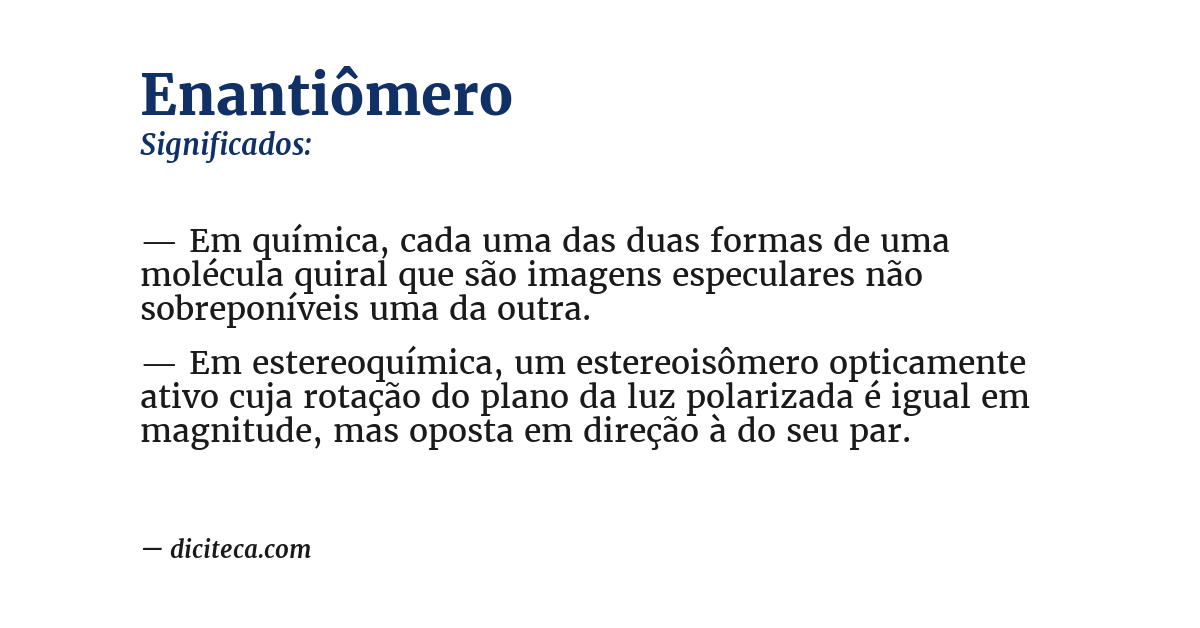 Significado de enantiômero