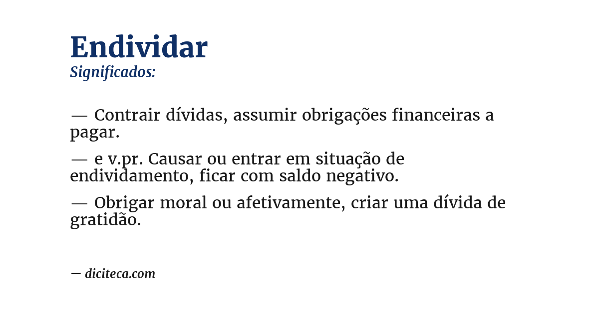 Significado de endividar