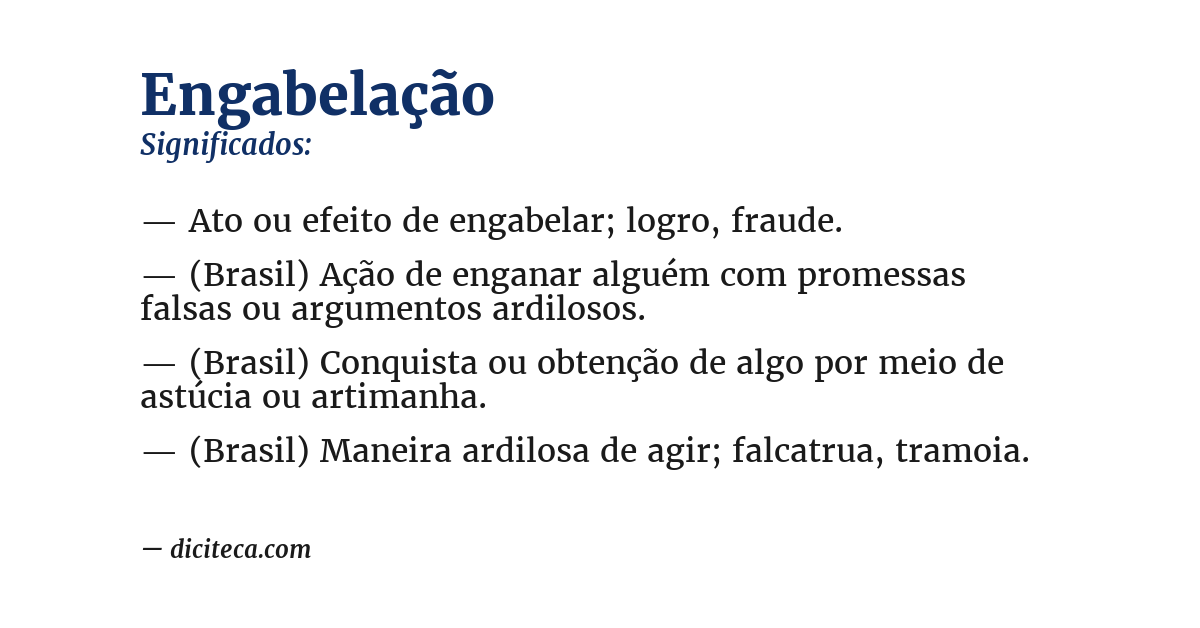 Significado de engabelação
