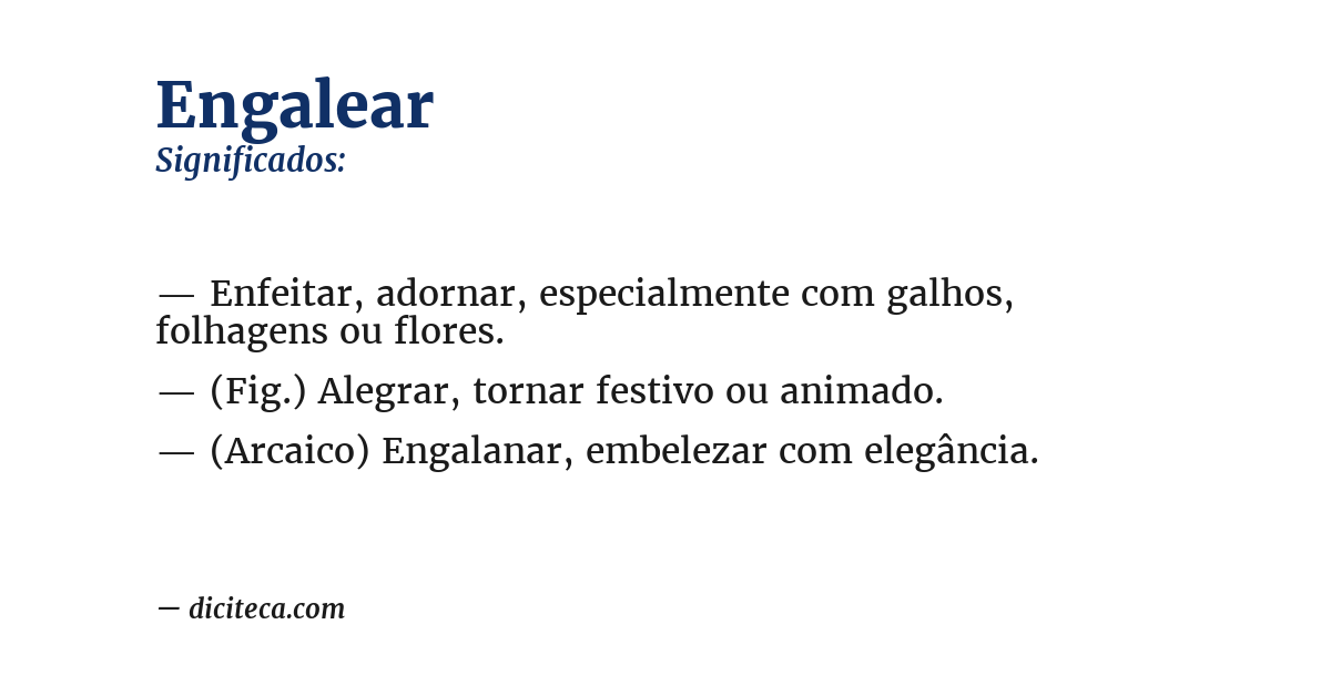 Significado de engalear