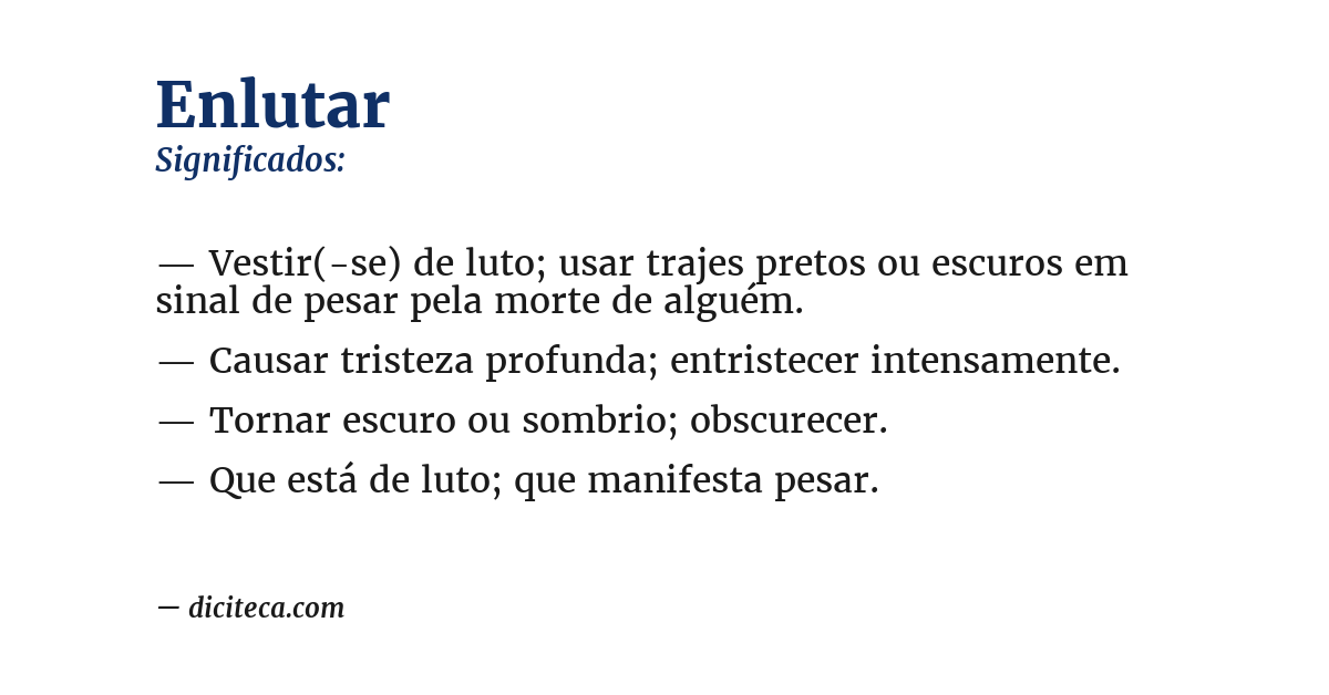 Significado de enlutar