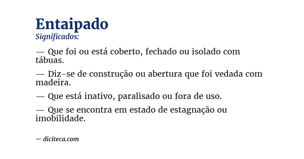 Significado de entaipado