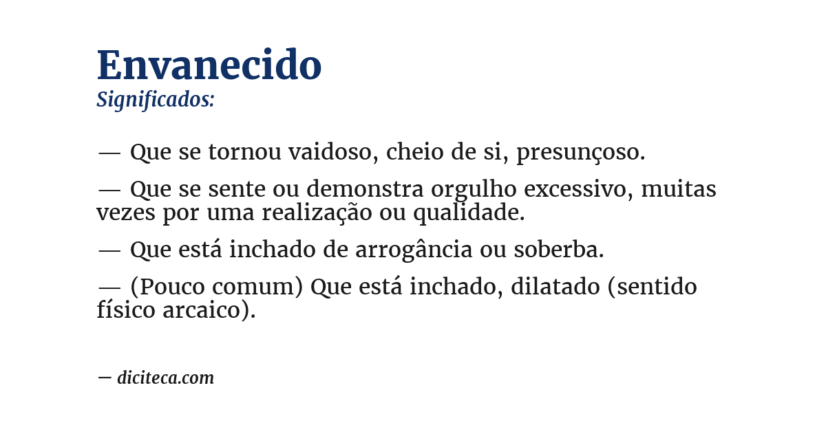 Significado de envanecido