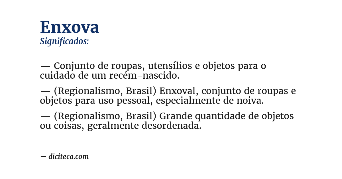 Significado de enxova