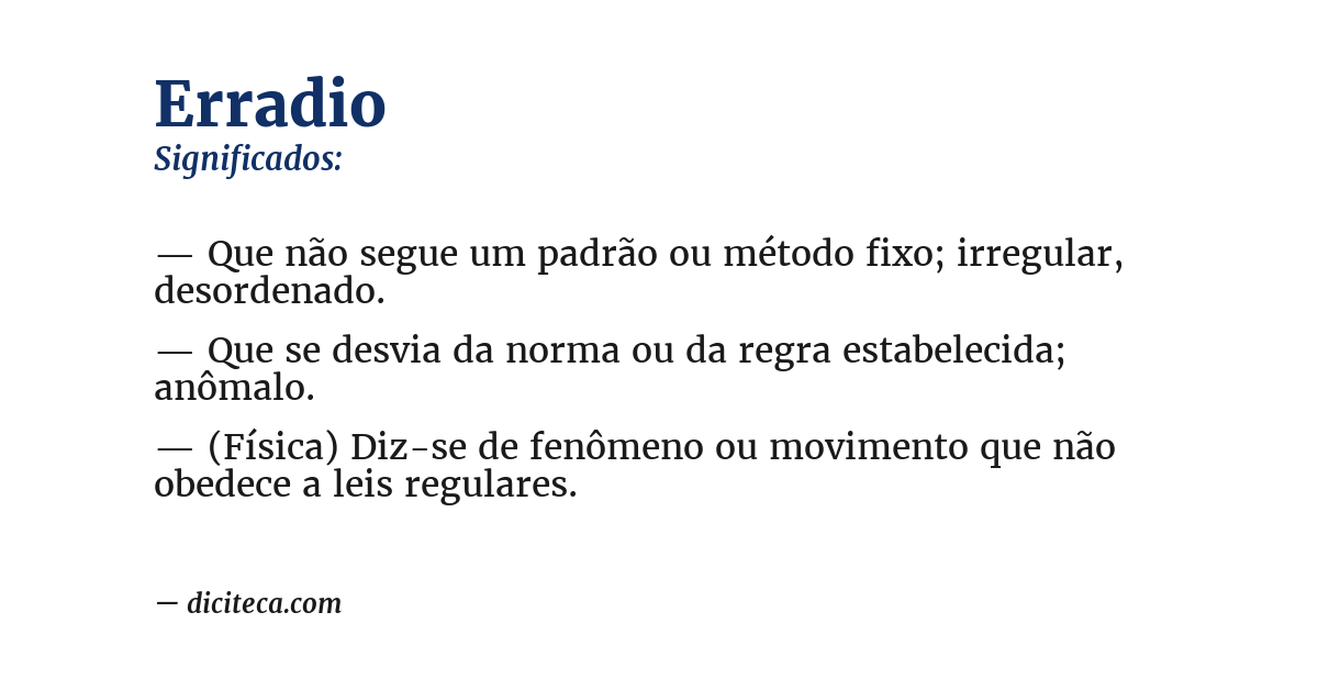 Significado de erradio