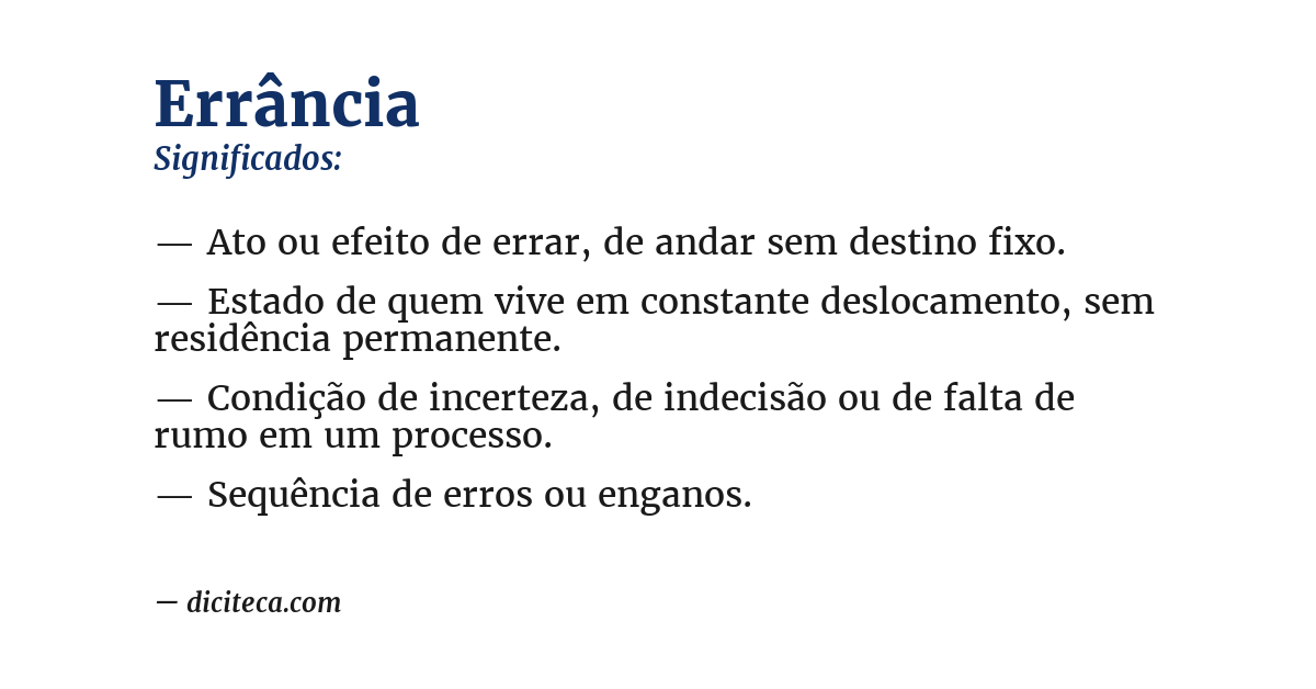 Significado de errância