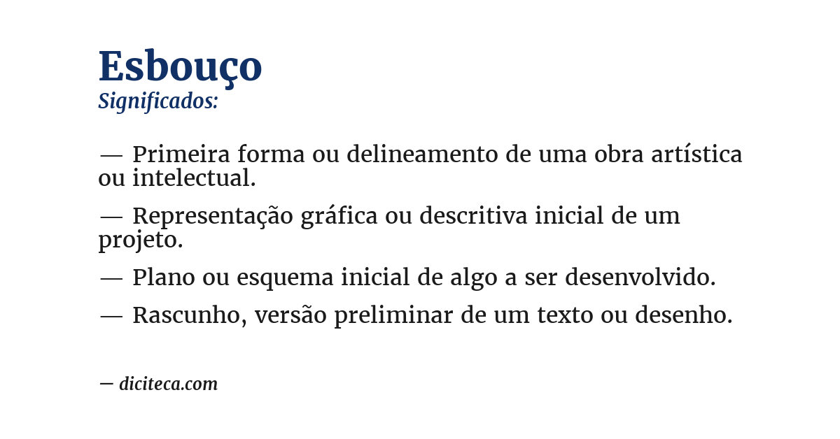 Significado de esbouço