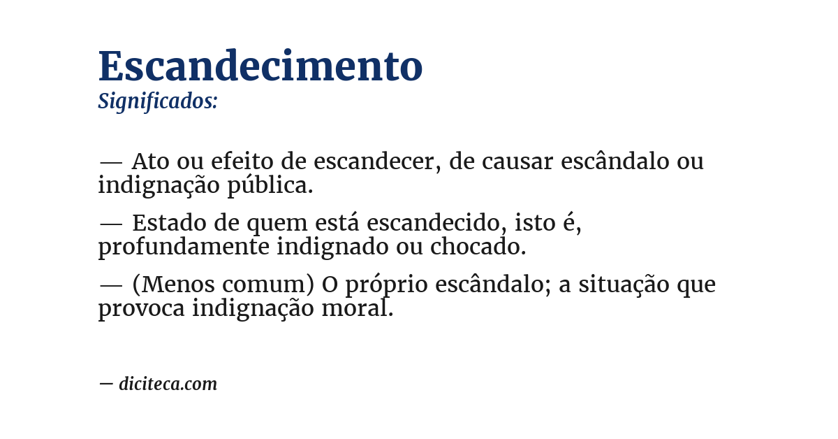 Significado de escandecimento