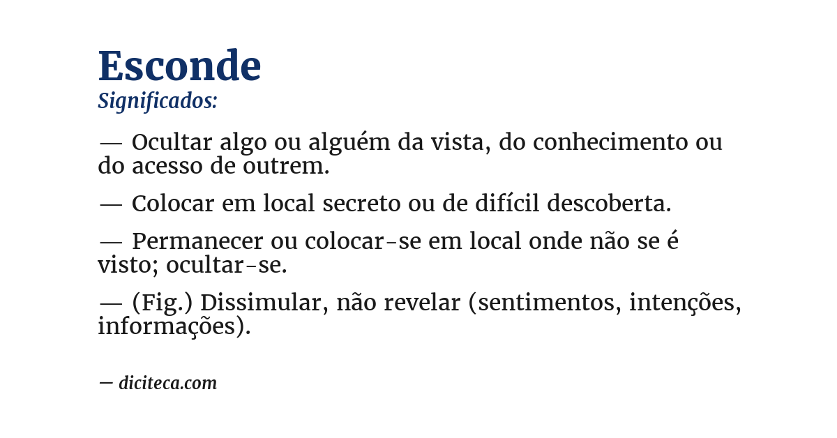 Significado de esconde