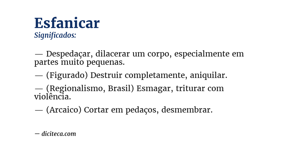 Significado de esfanicar