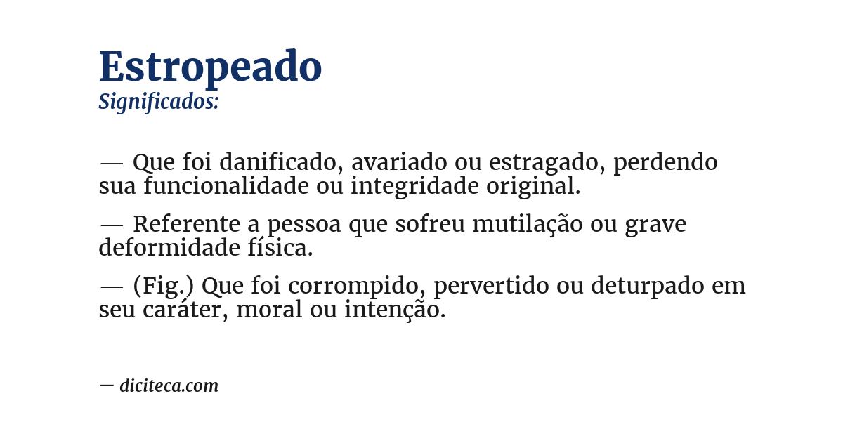 Significado de estropeado