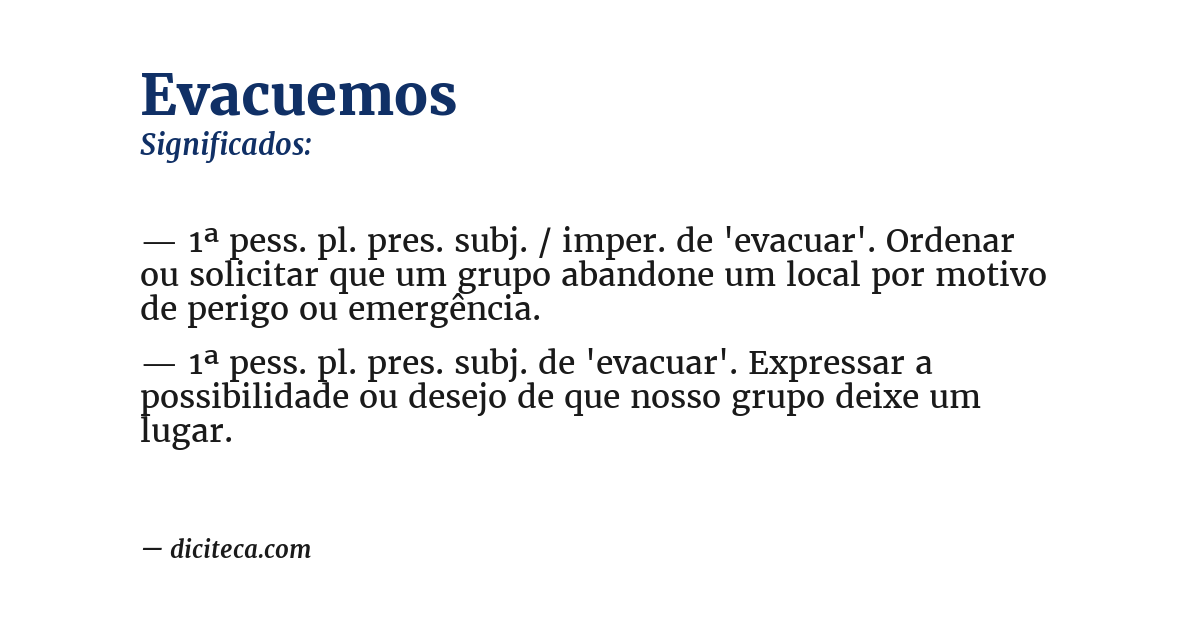 Significado de evacuemos
