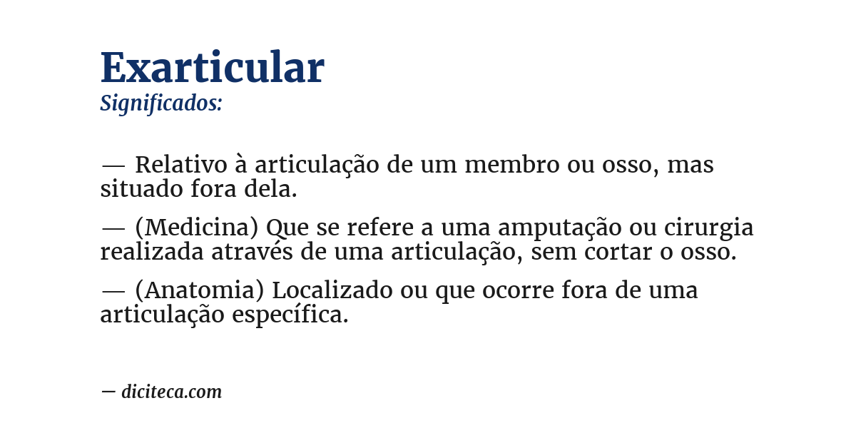 Significado de exarticular