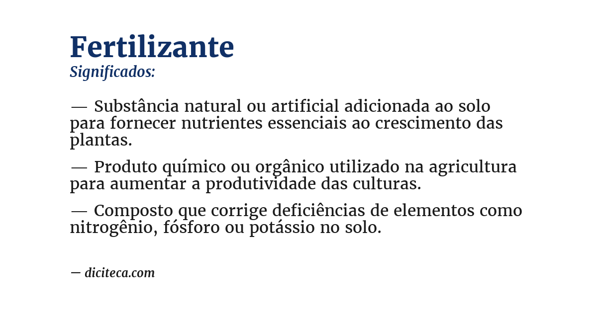 Significado de fertilizante