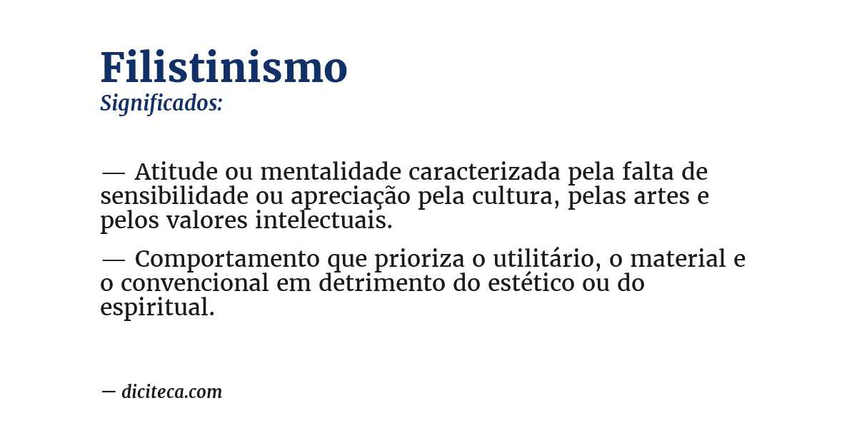 Significado de filistinismo