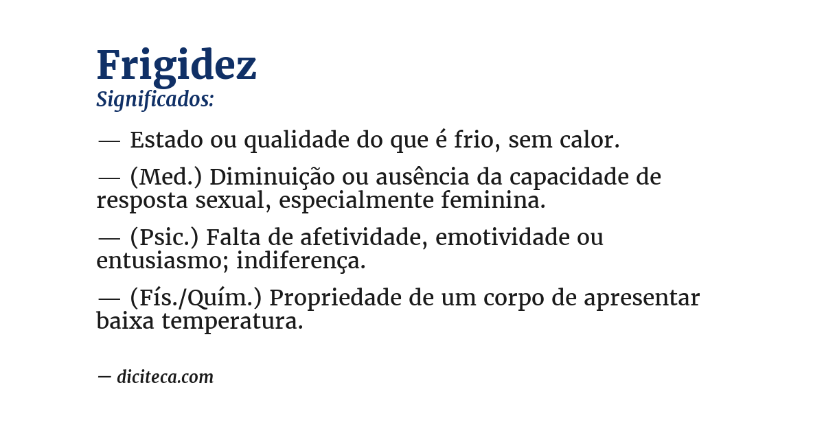 Significado de frigidez