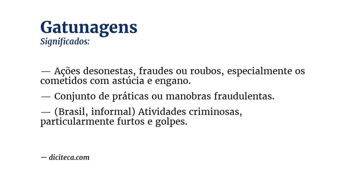 Significado de gatunagens