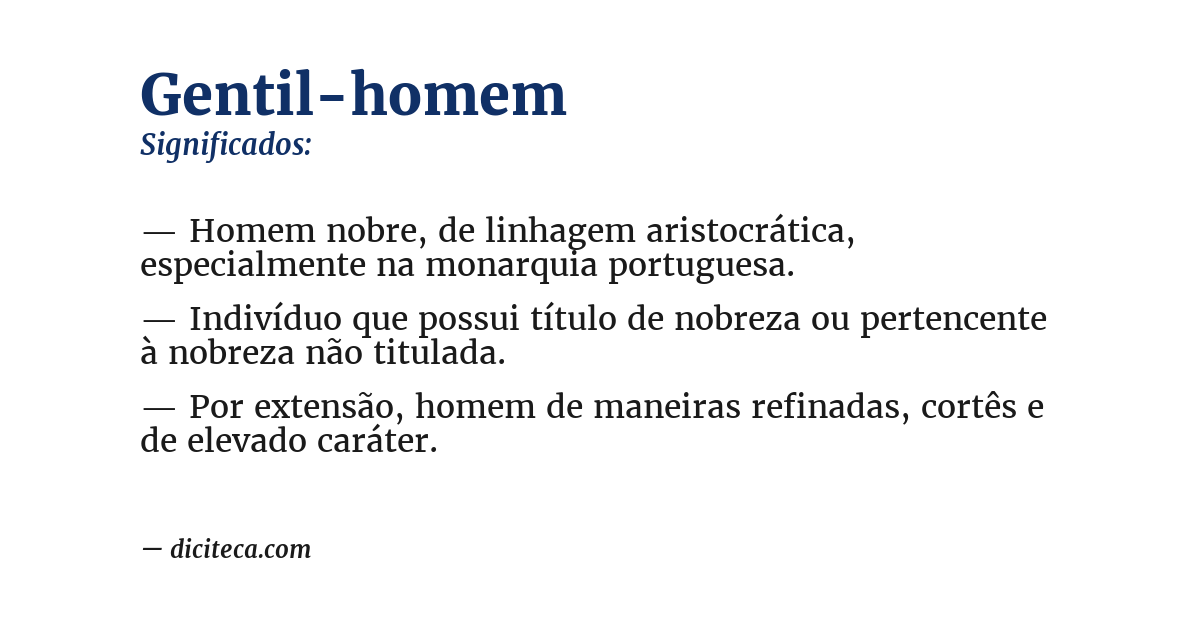 Significado de gentil-homem