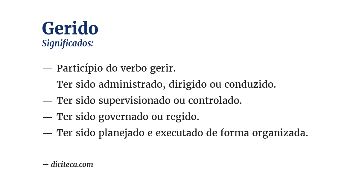 Significado de gerido