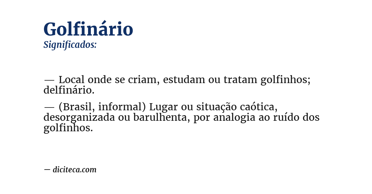 Significado de golfinário