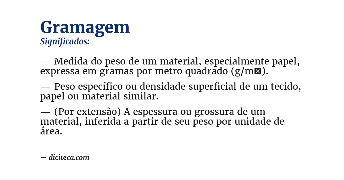 Significado de gramagem