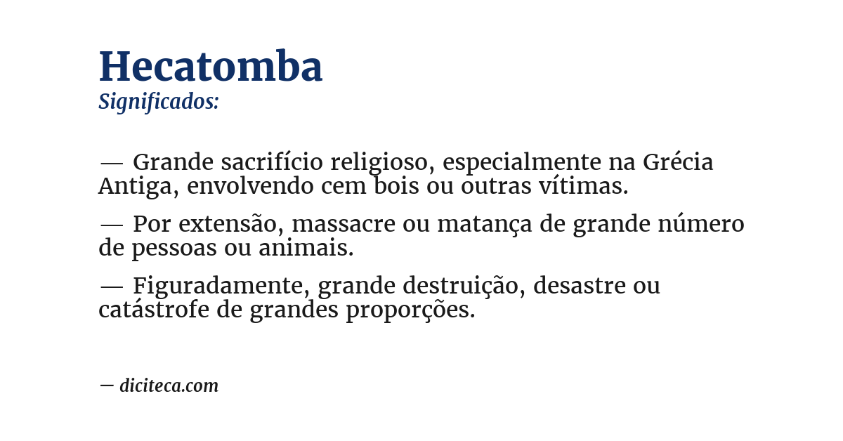Significado de hecatomba