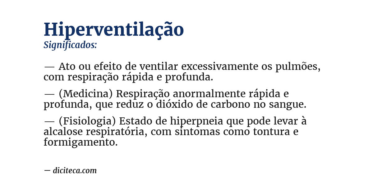 Significado de hiperventilação