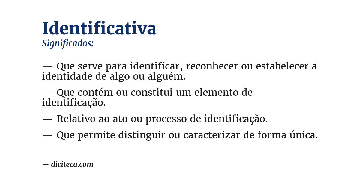 Significado de identificativa