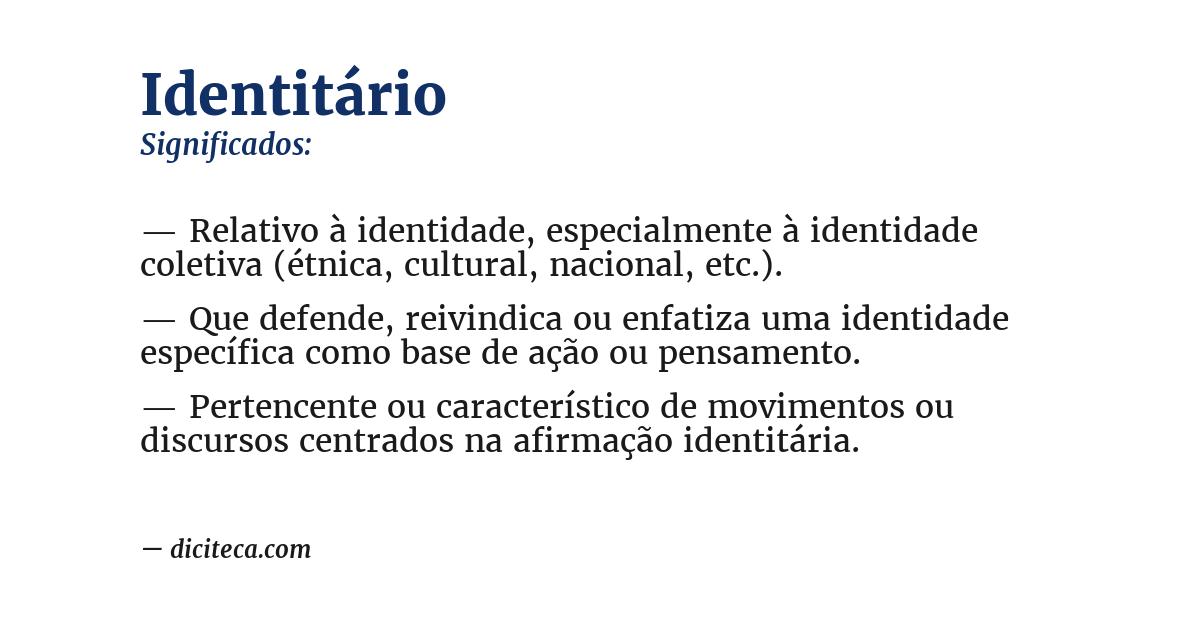 Significado de identitário