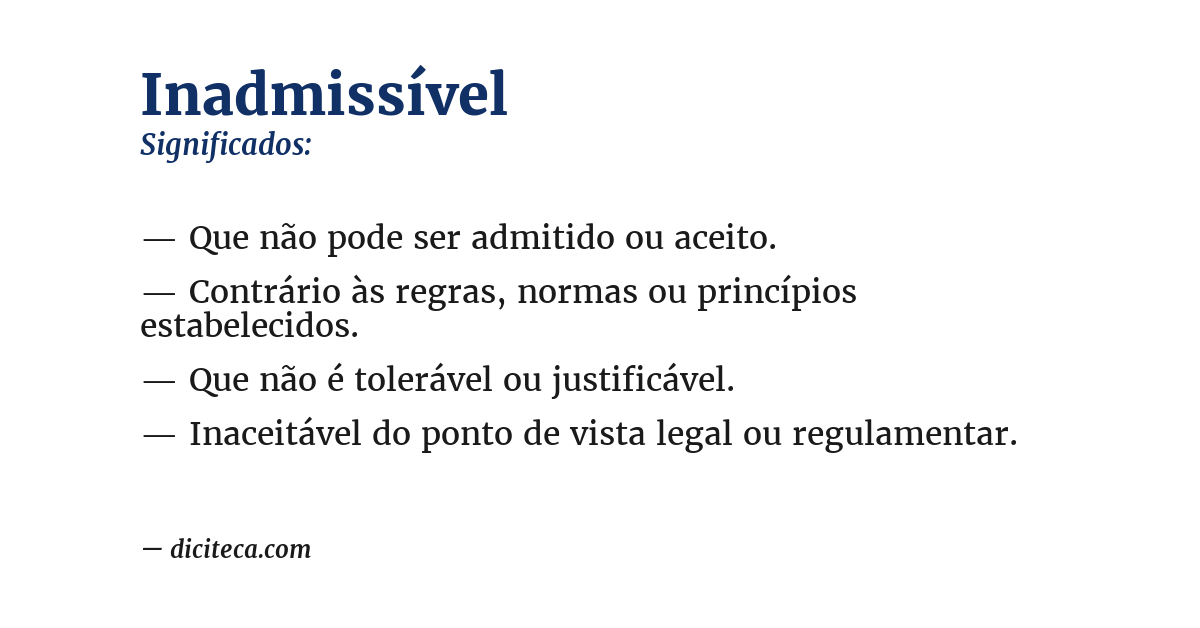 Significado de inadmissível