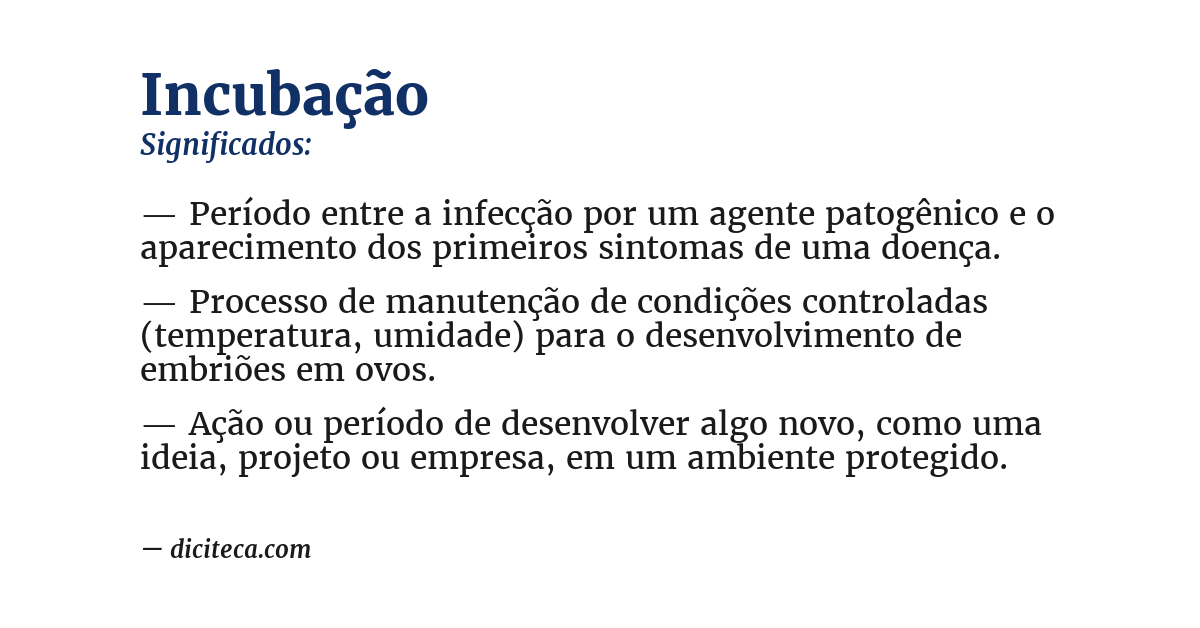Significado de incubação