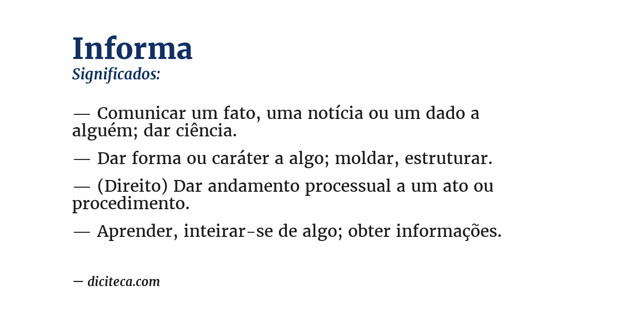 Significado de informa