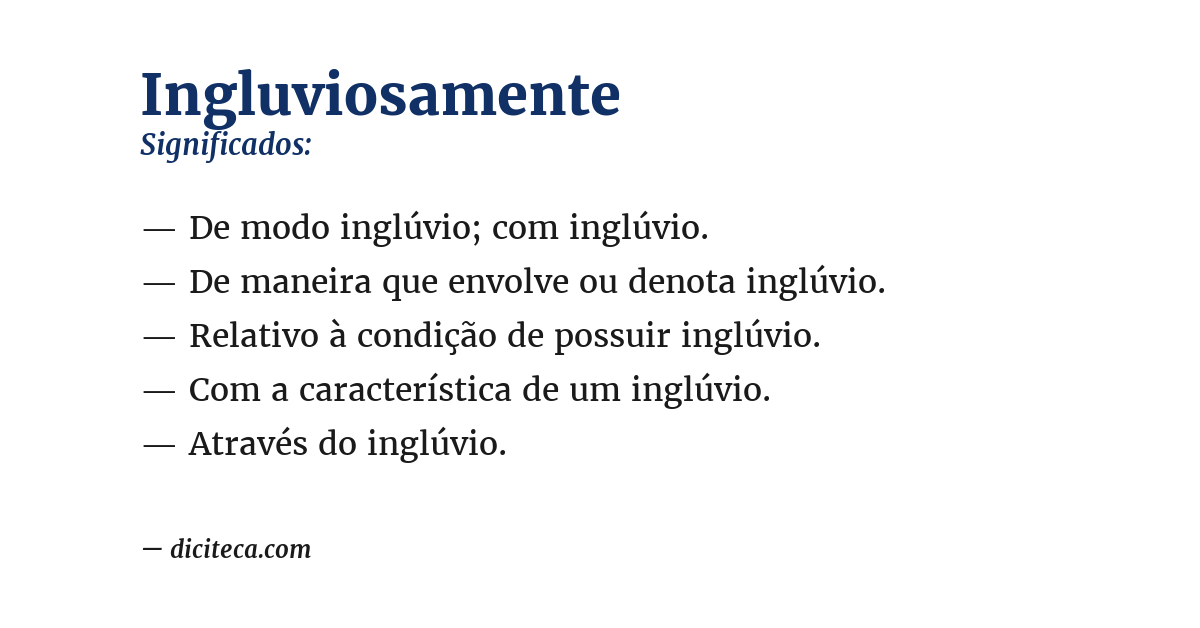 Significado de ingluviosamente