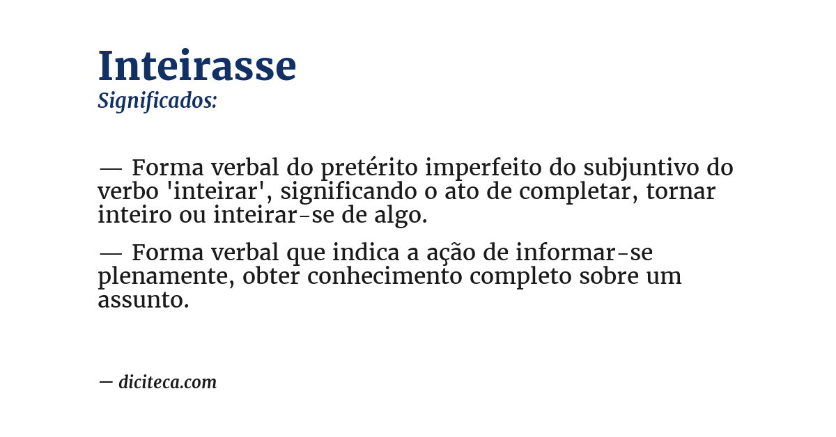 Significado de inteirasse