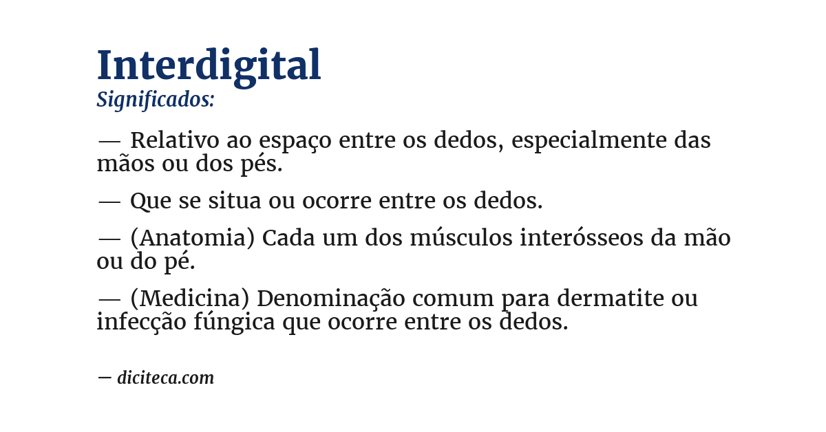 Significado de interdigital