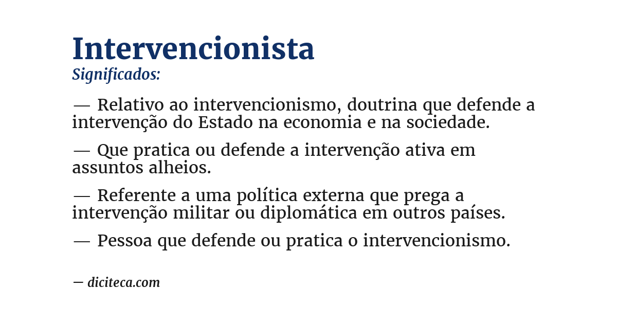 Significado de intervencionista