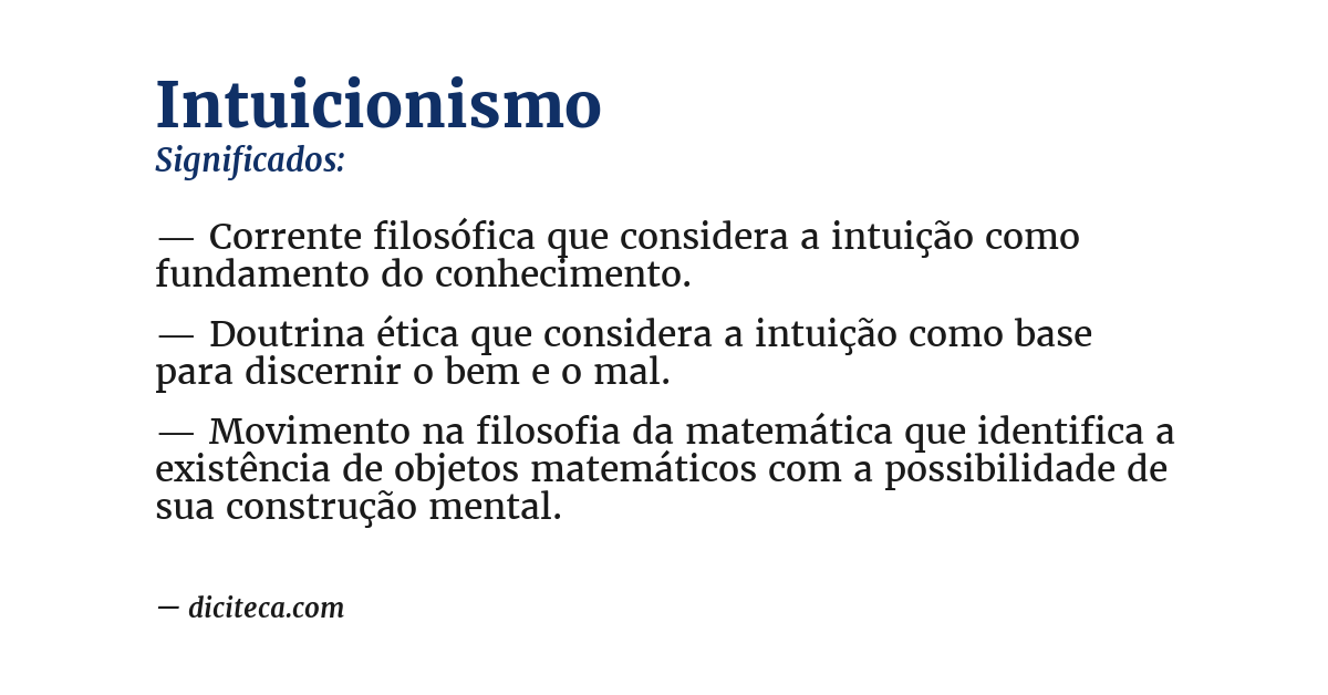 Significado de intuicionismo