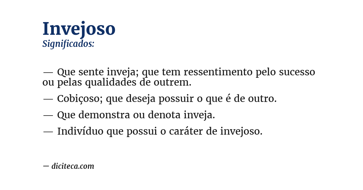 Significado de invejoso