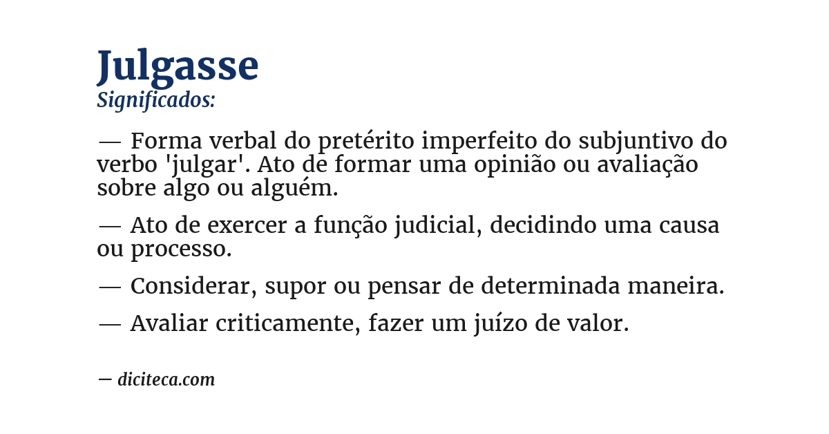 Significado de julgasse