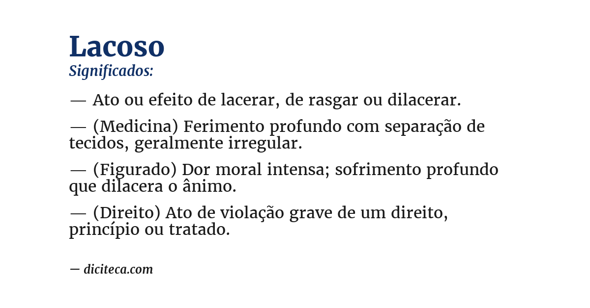 Significado de lacoso