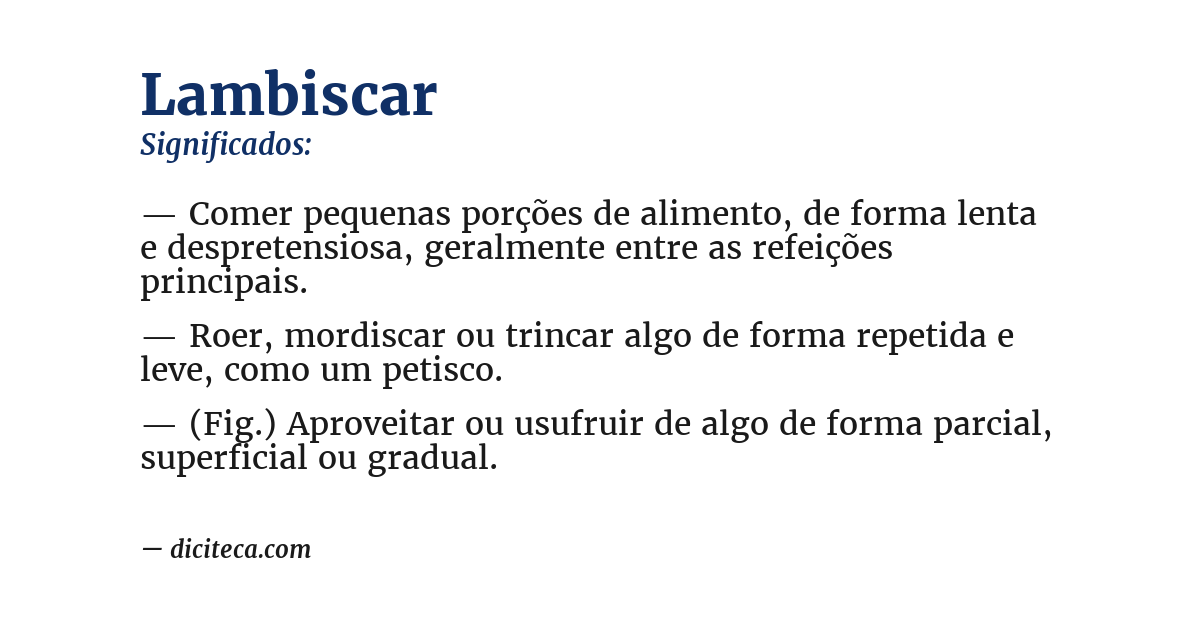 Significado de lambiscar